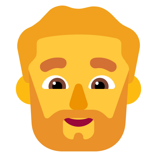 Microsoft design of the man: beard emoji verson:Windows-11-22H2