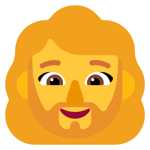 Microsoft design of the woman: beard emoji verson:Windows-11-22H2