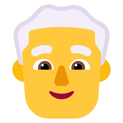 Microsoft design of the man: white hair emoji verson:Windows-11-22H2