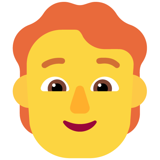 Microsoft design of the person: red hair emoji verson:Windows-11-22H2