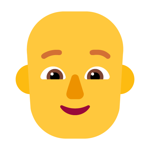 Microsoft design of the person: bald emoji verson:Windows-11-22H2