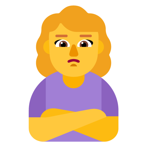 Microsoft design of the woman pouting emoji verson:Windows-11-22H2