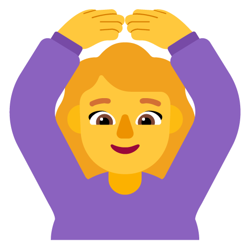 Microsoft design of the woman gesturing OK emoji verson:Windows-11-22H2