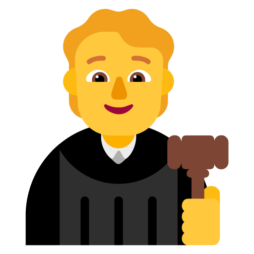 Microsoft design of the judge emoji verson:Windows-11-22H2