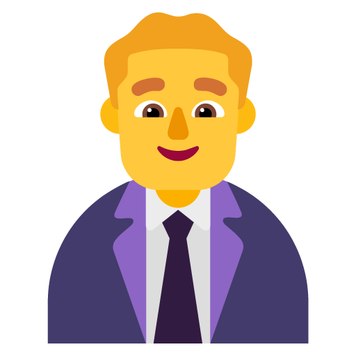 Microsoft design of the man office worker emoji verson:Windows-11-22H2
