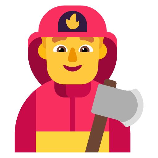 Microsoft design of the man firefighter emoji verson:Windows-11-22H2