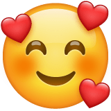 Whatsapp design of the smiling face with hearts emoji verson:2.23.2.72