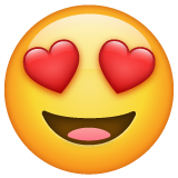 Whatsapp design of the smiling face with heart-eyes emoji verson:2.23.2.72