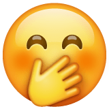 Whatsapp design of the face with hand over mouth emoji verson:2.23.2.72