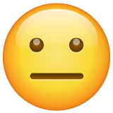 Whatsapp design of the neutral face emoji verson:2.23.2.72