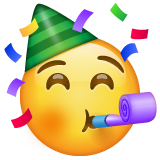 Whatsapp design of the partying face emoji verson:2.23.2.72