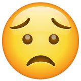 Whatsapp design of the worried face emoji verson:2.23.2.72