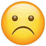 Whatsapp design of the frowning face emoji verson:2.23.2.72