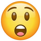 Whatsapp design of the astonished face emoji verson:2.23.2.72