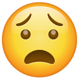 Whatsapp design of the anguished face emoji verson:2.23.2.72