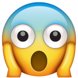 Whatsapp design of the face screaming in fear emoji verson:2.23.2.72