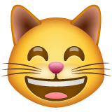 Whatsapp design of the grinning cat with smiling eyes emoji verson:2.23.2.72