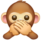 Whatsapp design of the speak-no-evil monkey emoji verson:2.23.2.72