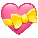 Whatsapp design of the heart with ribbon emoji verson:2.23.2.72