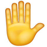 Whatsapp design of the raised hand emoji verson:2.23.2.72