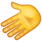 Whatsapp design of the leftwards hand emoji verson:2.23.2.72