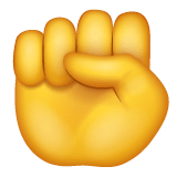 Whatsapp design of the raised fist emoji verson:2.23.2.72