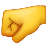 Whatsapp design of the left-facing fist emoji verson:2.23.2.72