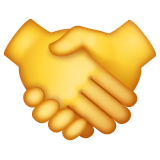 Whatsapp design of the handshake emoji verson:2.23.2.72