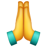 Whatsapp design of the folded hands emoji verson:2.23.2.72