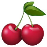 Whatsapp design of the cherries emoji verson:2.23.2.72