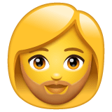 Whatsapp design of the woman: beard emoji verson:2.23.2.72
