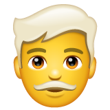 Whatsapp design of the man: white hair emoji verson:2.23.2.72