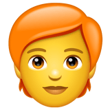 Whatsapp design of the person: red hair emoji verson:2.23.2.72