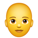 Whatsapp design of the person: bald emoji verson:2.23.2.72