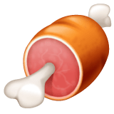 Whatsapp design of the meat on bone emoji verson:2.23.2.72
