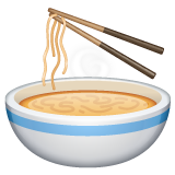 Whatsapp design of the steaming bowl emoji verson:2.23.2.72