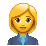 Whatsapp design of the woman office worker emoji verson:2.23.2.72