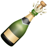 Whatsapp design of the bottle with popping cork emoji verson:2.23.2.72