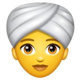 Whatsapp design of the woman wearing turban emoji verson:2.23.2.72