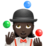Apple design of the woman juggling: dark skin tone emoji verson:ios 16.4