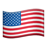 Apple design of the flag: United States emoji verson:ios 16.4