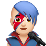 Apple design of the man singer: light skin tone emoji verson:ios 16.4