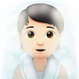 Apple design of the person in steamy room: light skin tone emoji verson:ios 16.4