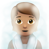 Apple design of the person in steamy room: medium skin tone emoji verson:ios 16.4