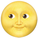 Apple design of the full moon face emoji verson:ios 16.4