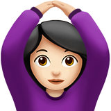 Apple design of the woman gesturing OK: light skin tone emoji verson:ios 16.4