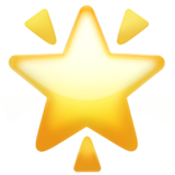 Apple design of the glowing star emoji verson:ios 16.4