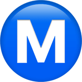 Apple design of the circled M emoji verson:ios 16.4