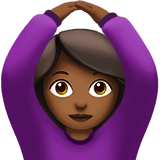 Apple design of the woman gesturing OK: medium-dark skin tone emoji verson:ios 16.4