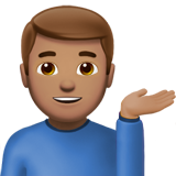 Apple design of the man tipping hand: medium skin tone emoji verson:ios 16.4